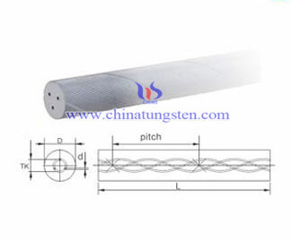 tungsten carbide three spiral holes rod